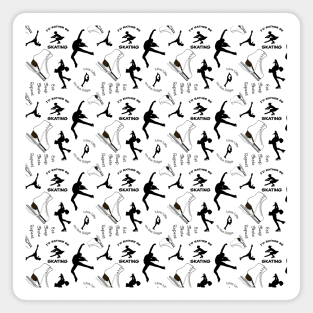 Figure Skating Life- Graphic Design Style 1- Black and White Magnet